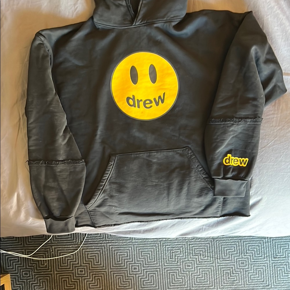 DREW House black distressed hoodie Small